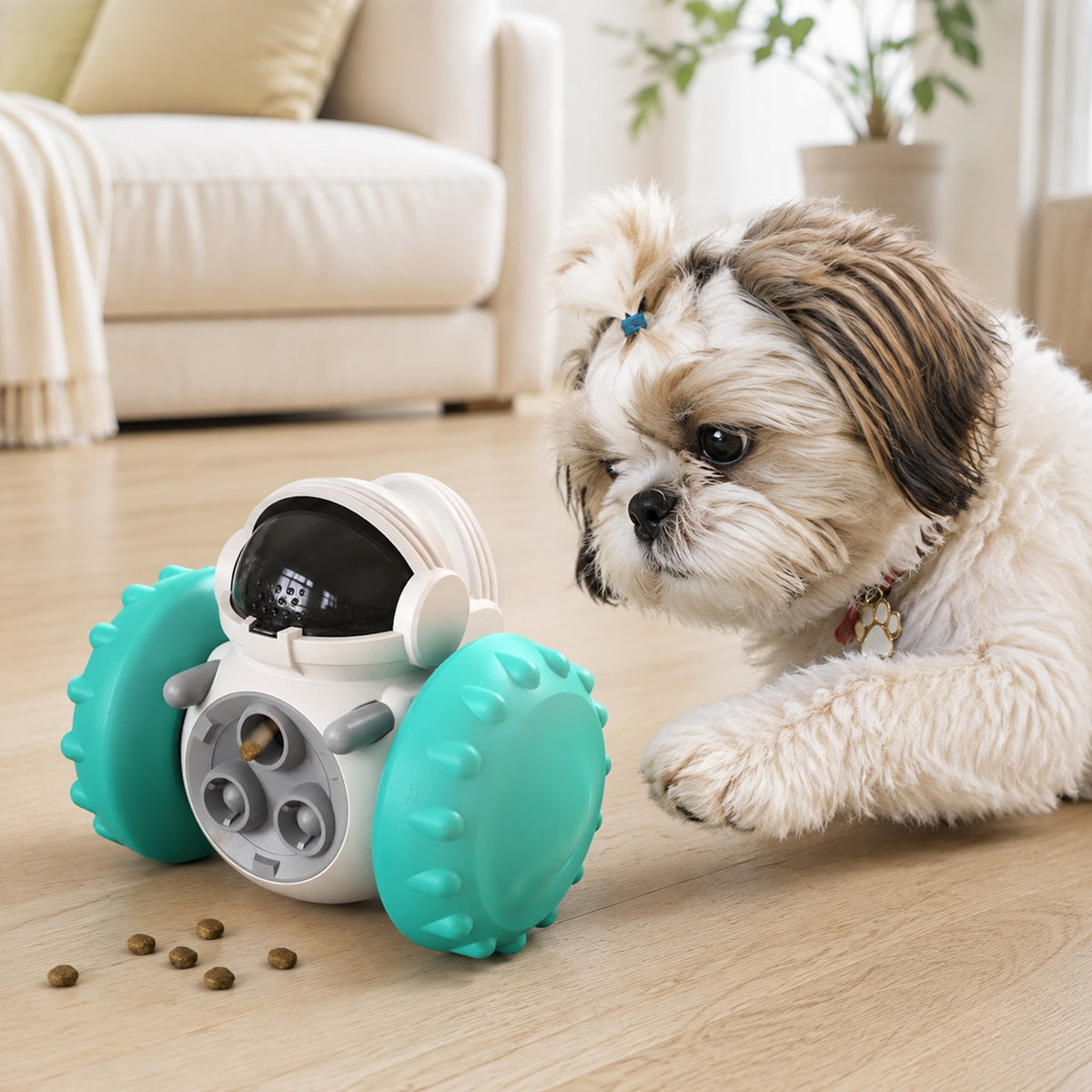 Dispensador de Comida Robot para Mascotas — Juguete Interactivo y Educativo