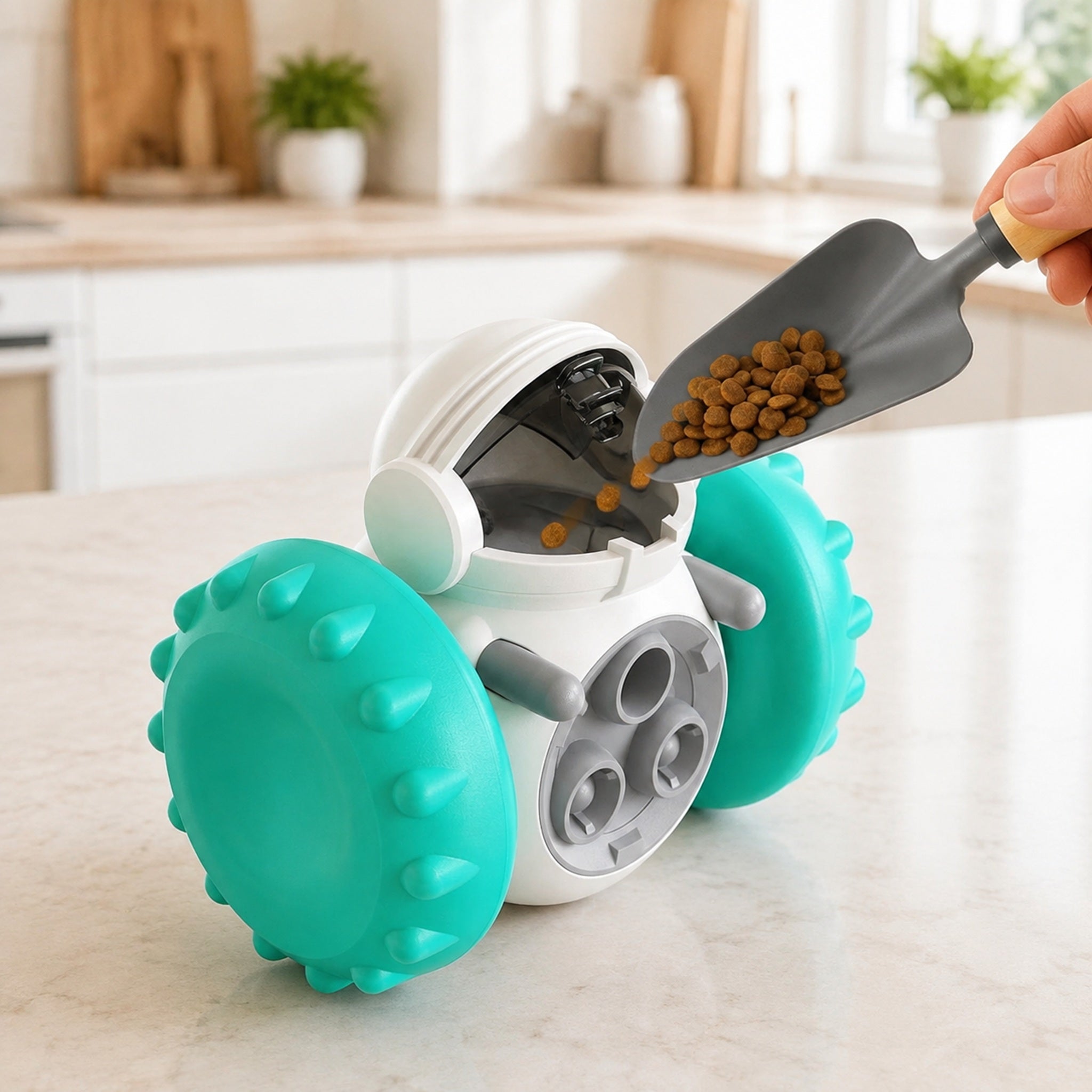 Dispensador de Comida Robot para Mascotas — Juguete Interactivo y Educativo