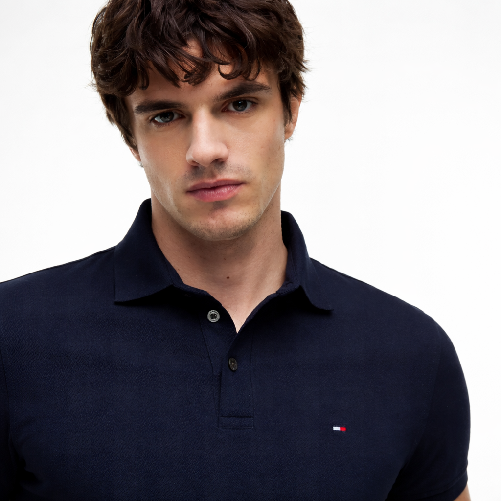 Polo Tommy Piqué Elástico Corte Ajustado PRODUCTO IMPORTADO