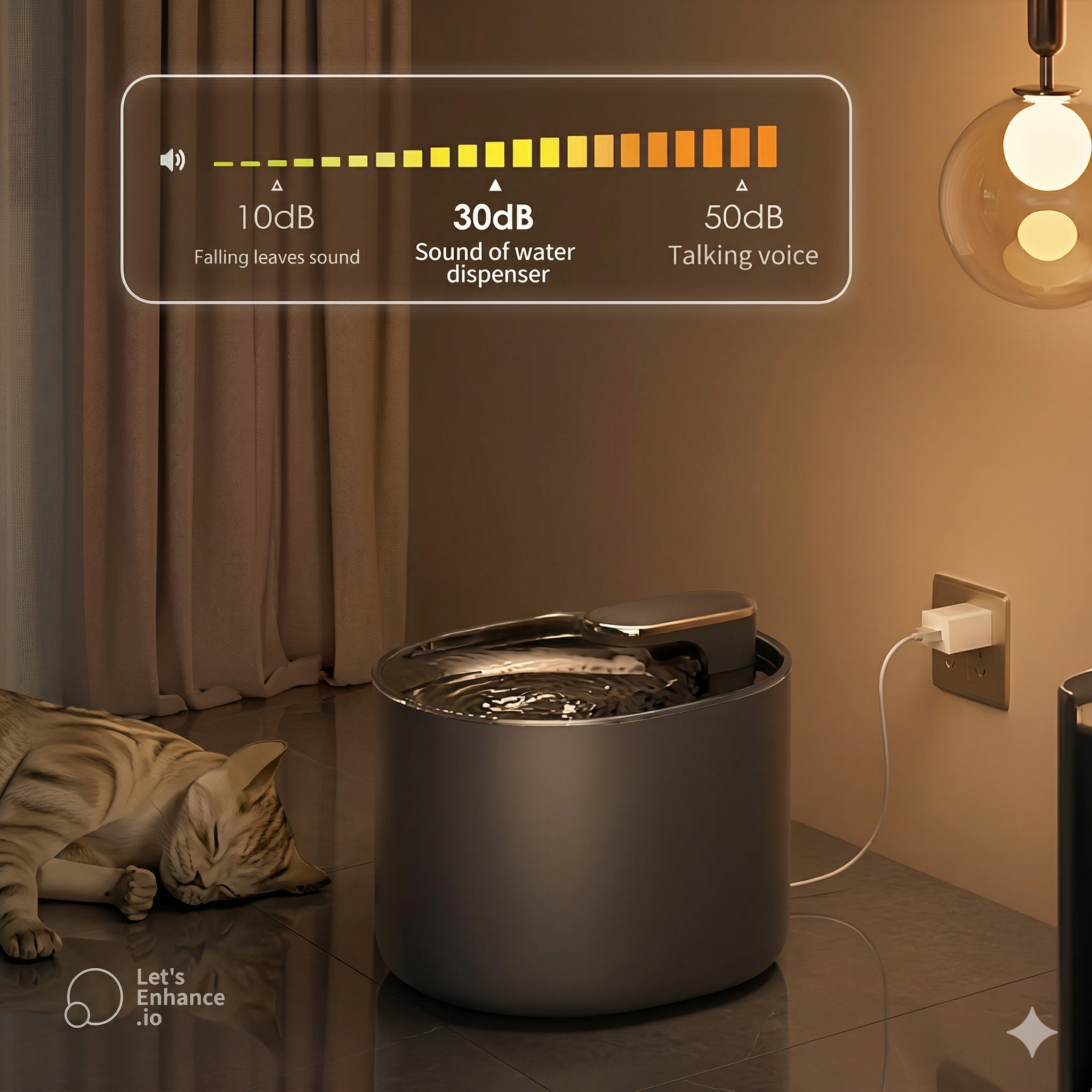 Fuente Bebedero Electrico Mascotas Luz