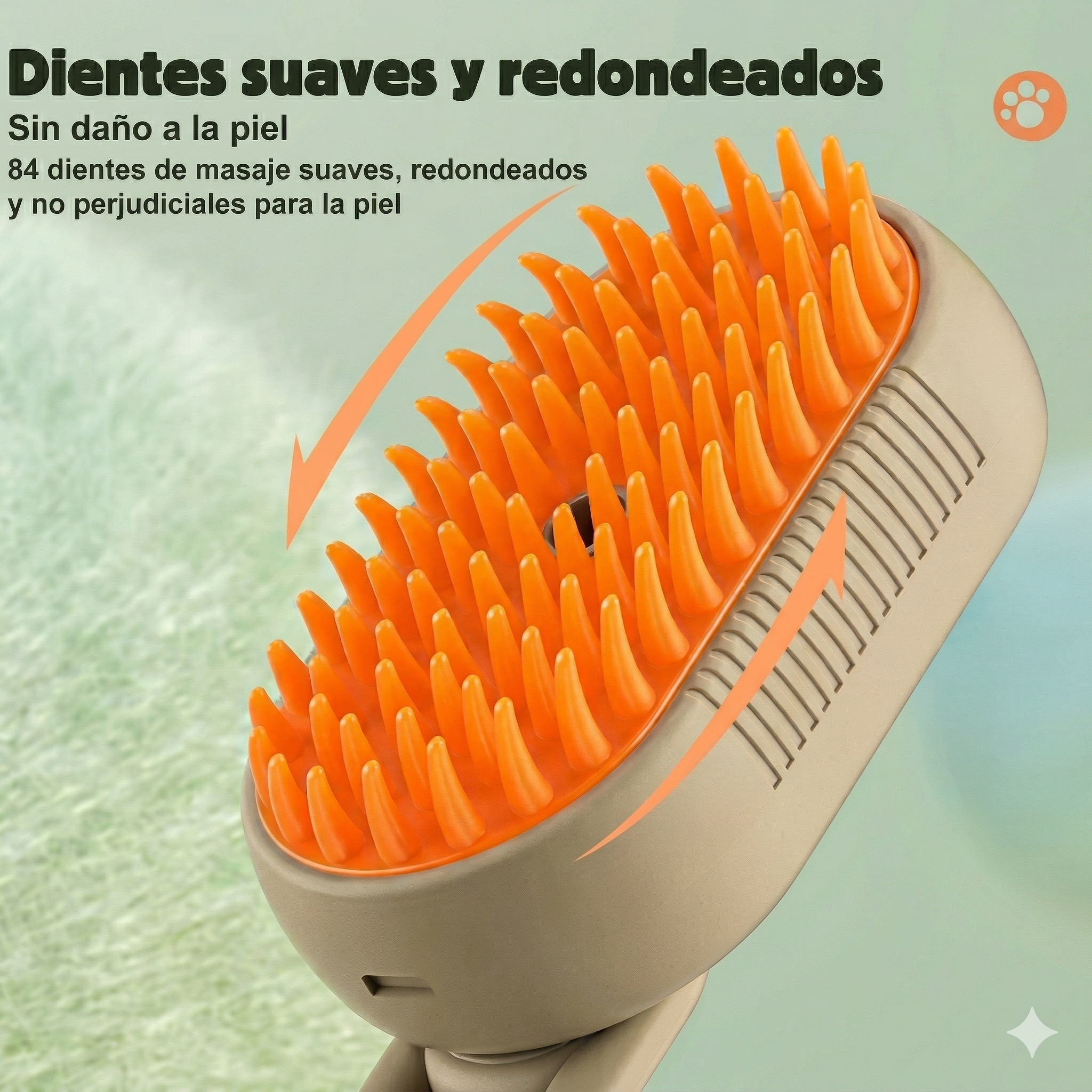 Cepillo A Vapor Para Mascotas Con Manija