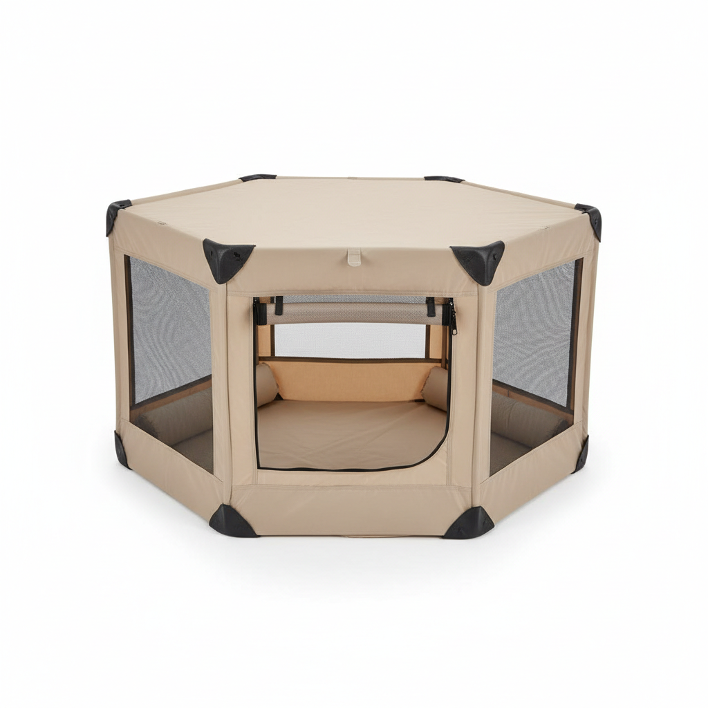 Corral plegable portátil para mascotas - Beige