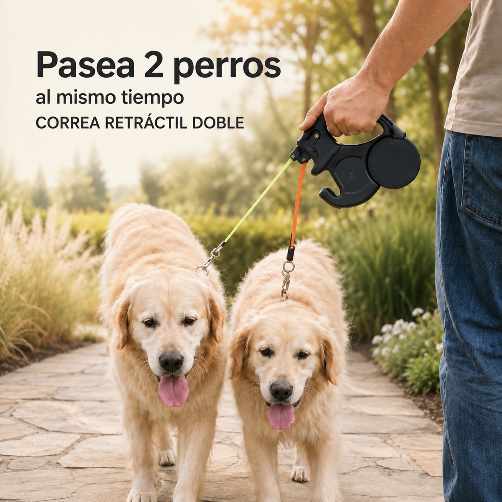 Correa Retráctil Doble para Mascotas — Control y Libertad en Cada Paseo
