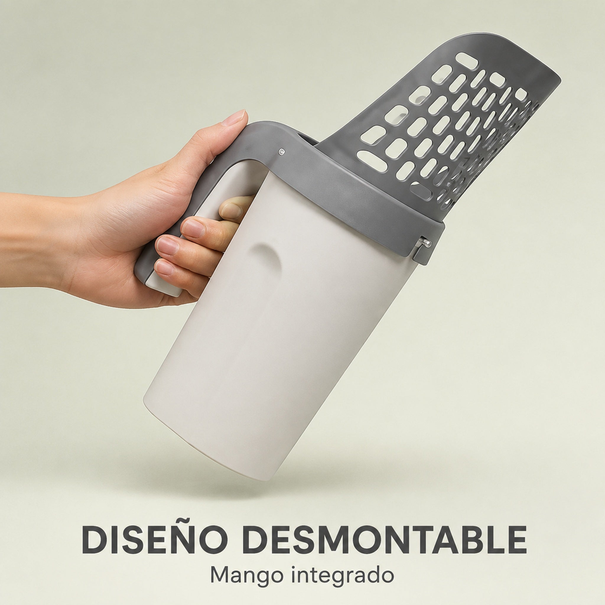 Pala Recogedor 2 en 1 para Arenero de Gatos — Con Dispensador de Bolsas