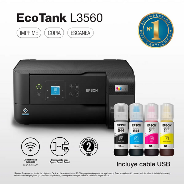 Impresora Multifuncional Epson EcoTank L3560, Wi-Fi