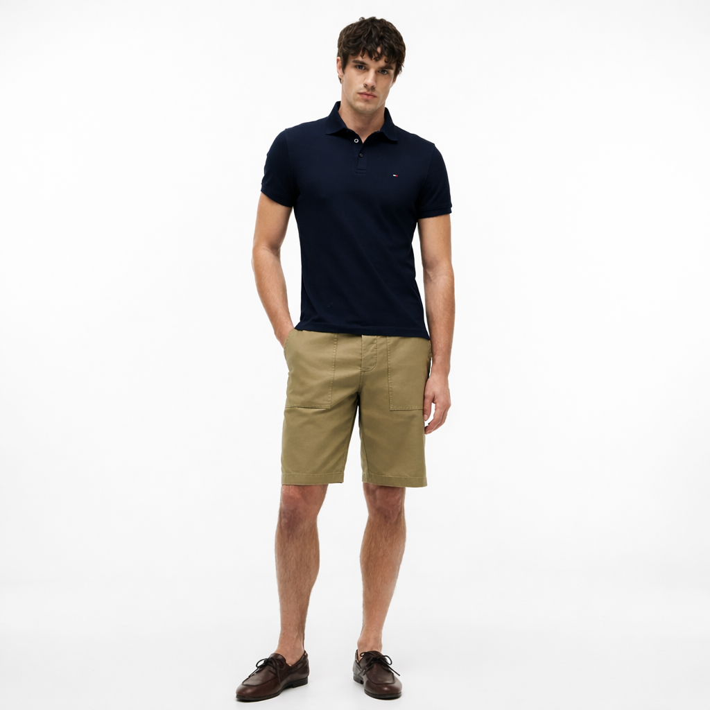 Polo Tommy Piqué Elástico Corte Ajustado  PRODUCTO IMPORTADO