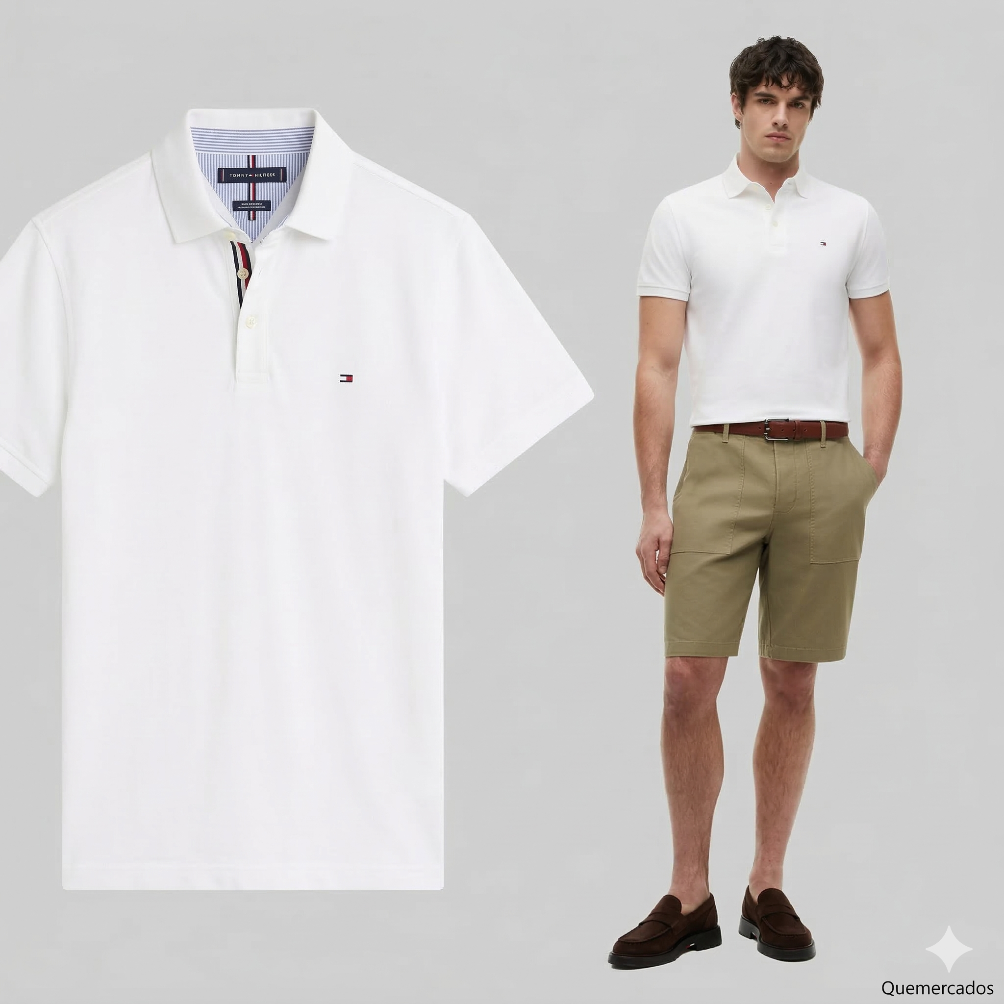 Polo Tommy Piqué Elástico Corte Ajustado PRODUCTO IMPORTADO