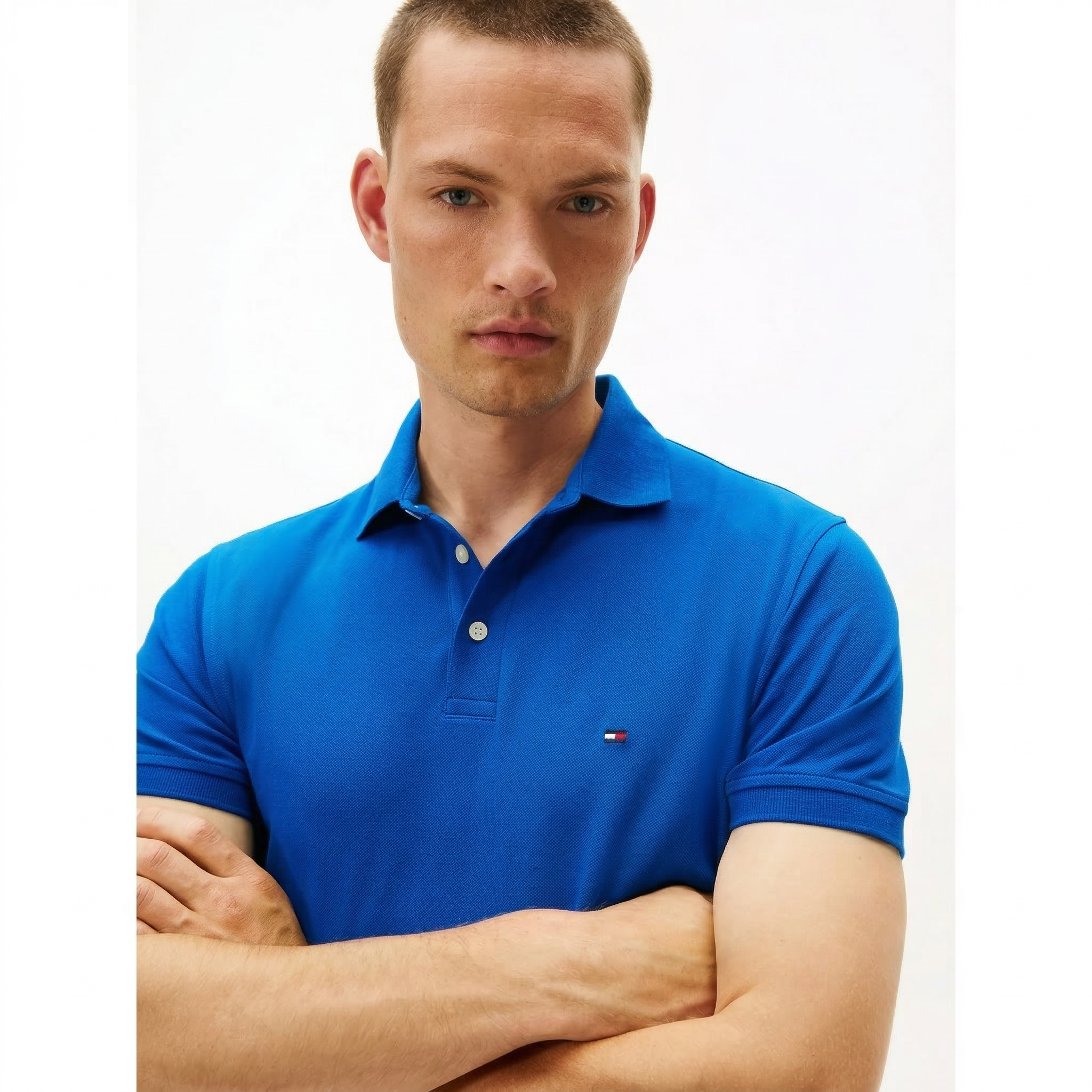 Polo de piqué elástico de corte ajustado PRODUCTO IMPORTADO