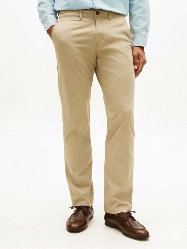 Pantalones Chino Recto Tommy Caqui Vintage – Importado