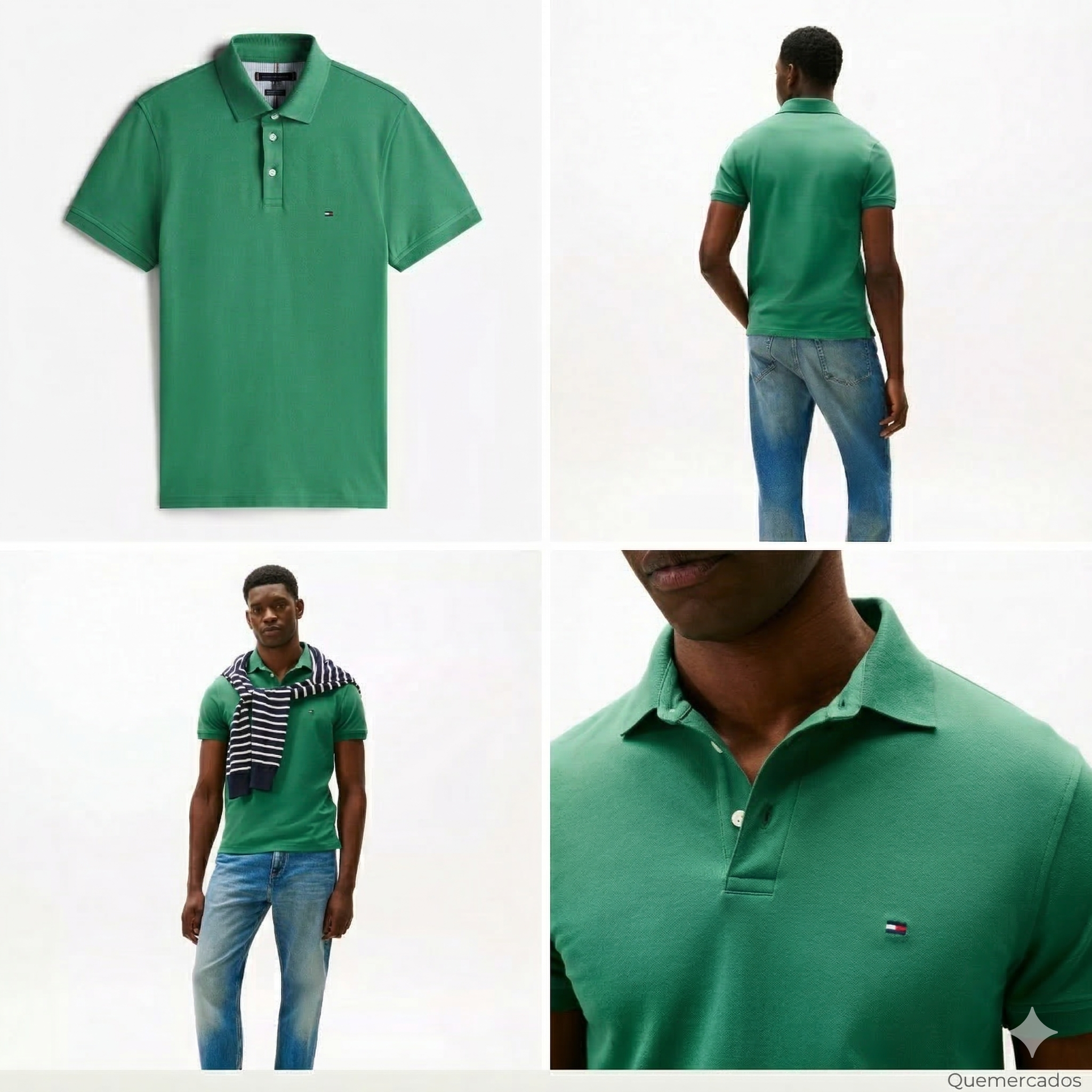 Polo de piqué elástico de corte ajustado PRODUCTO IMPORTADO