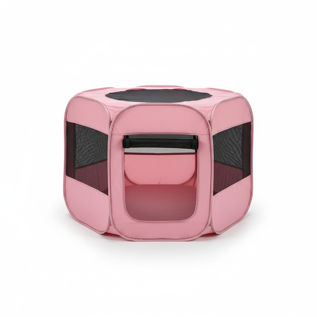 Corral plegable portátil para mascotas - Rosado