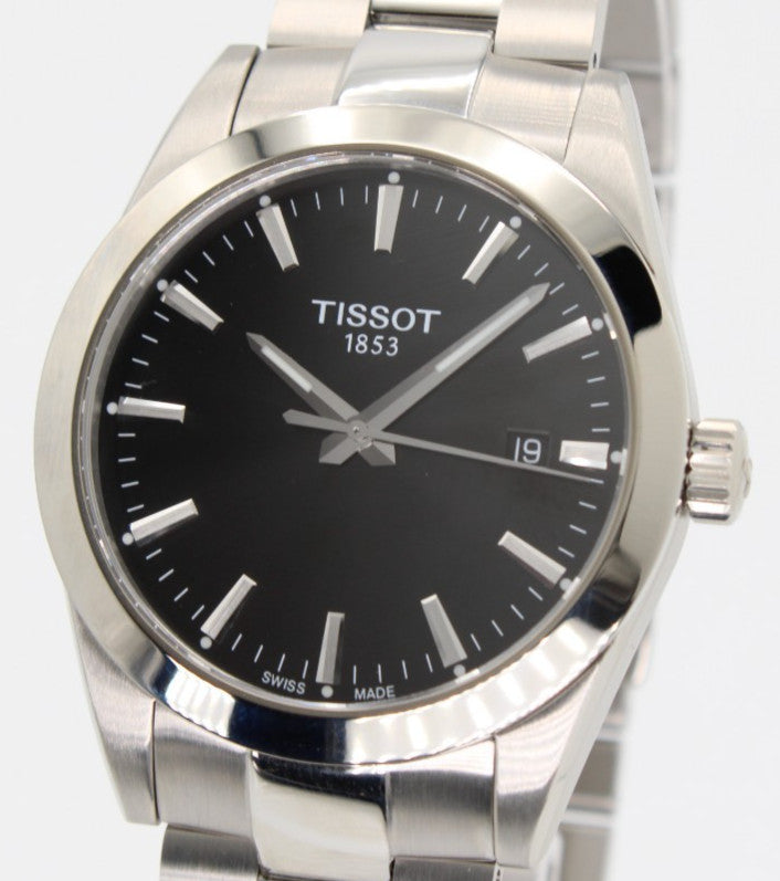 Reloj de hombre TISSOT Gentleman T127.410.11.05 1.00 de cuarzo con esfera negra y caja de 40 mm.